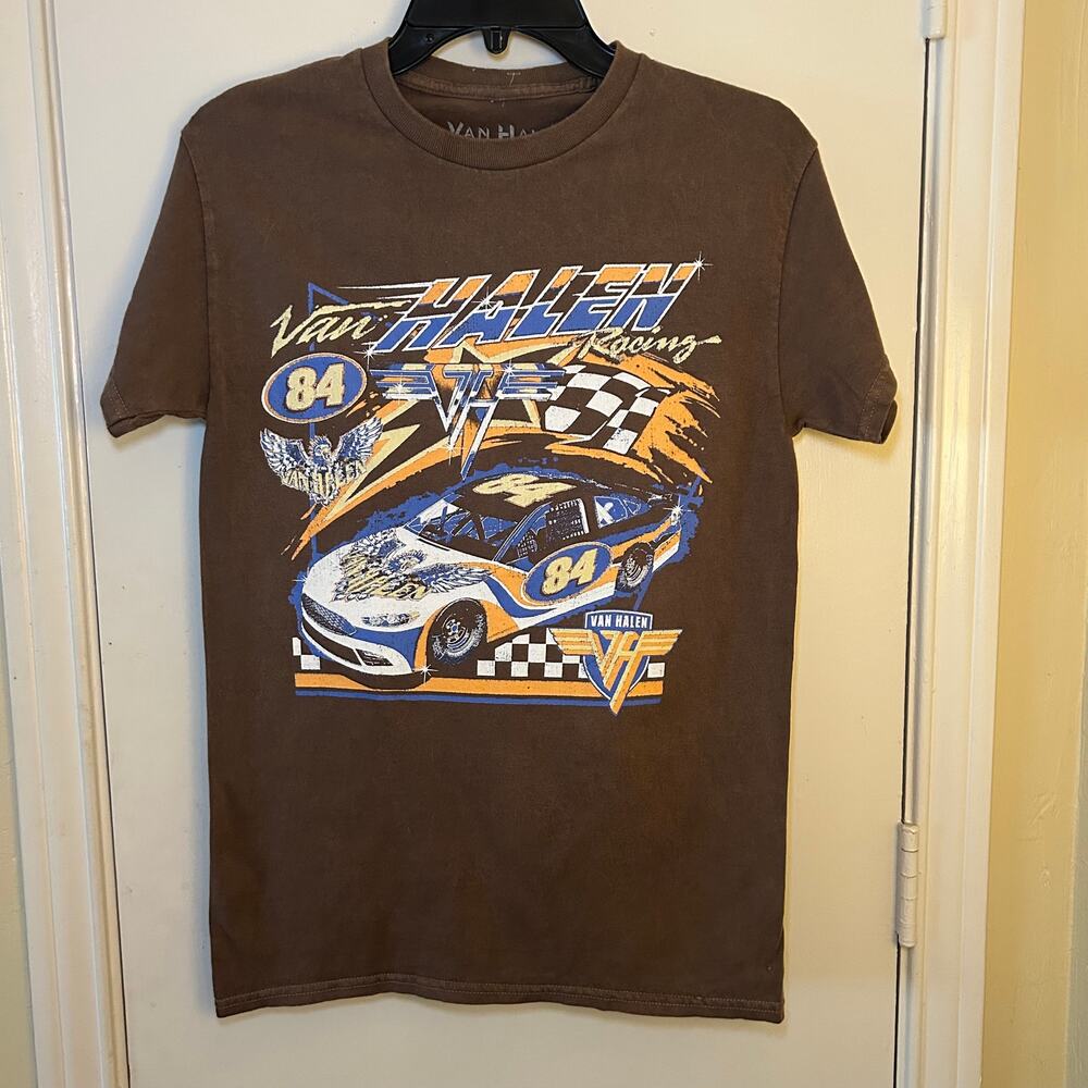 Van Halen Racing 84 Race Car Vintage-Look Light Brown T-Shirt Unisex Small
